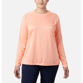 Dámské Mikiny Columbia PFG Tidal II Long Sleeve Plus Size Růžové Bílé UMRIPZ720